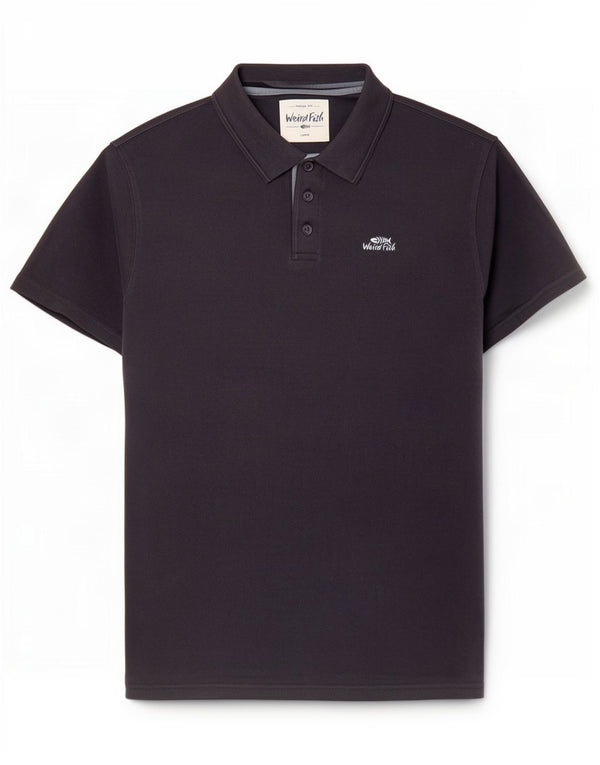 Weird Fish Polo para hombre grande de algodón azul marino