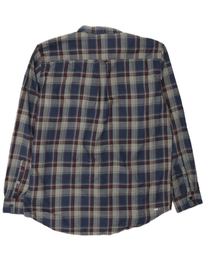 Camisa Hurley Hombre XL Azul Cuadros Poliéster