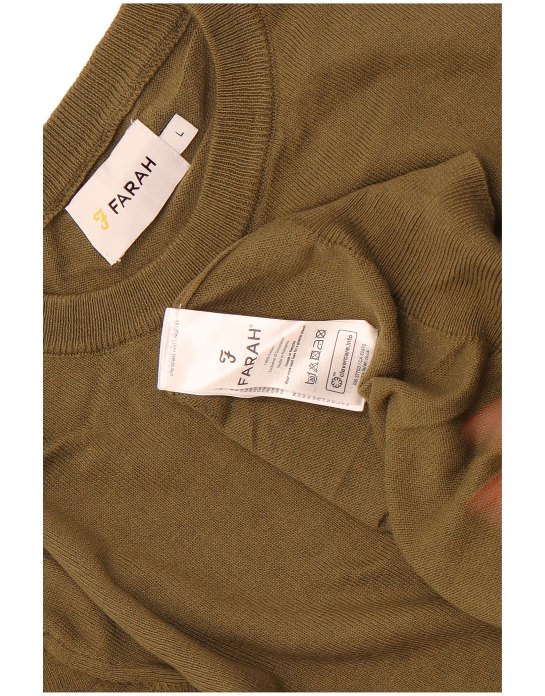 Farah Hombre Jersey De Cuello Redondo Jersey Grande Caqui Algodón