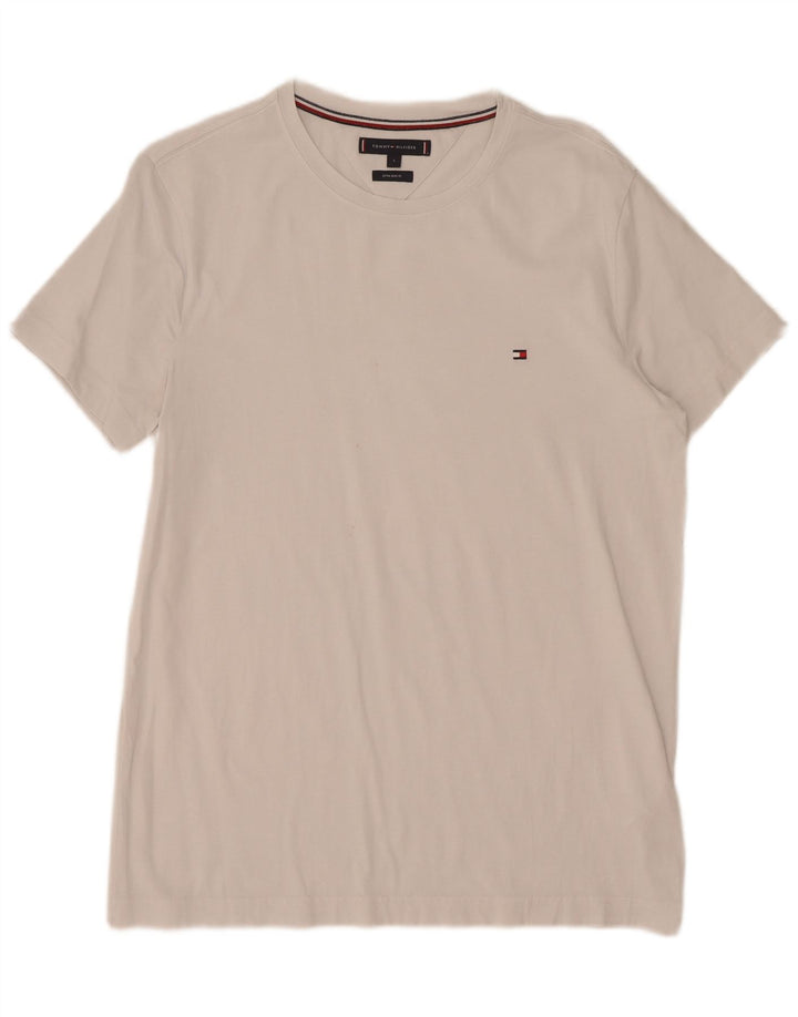 Tommy Hilfiger Camiseta extra delgada para hombre Top grande de algodón blanco