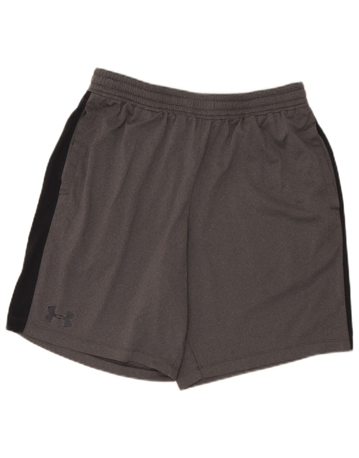 Under Armour Pantalones cortos deportivos para hombre Poliéster color block gris grande