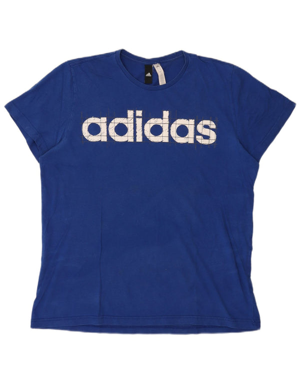 Adidas Hombre Camiseta Gráfica Top XL Algodón Azul