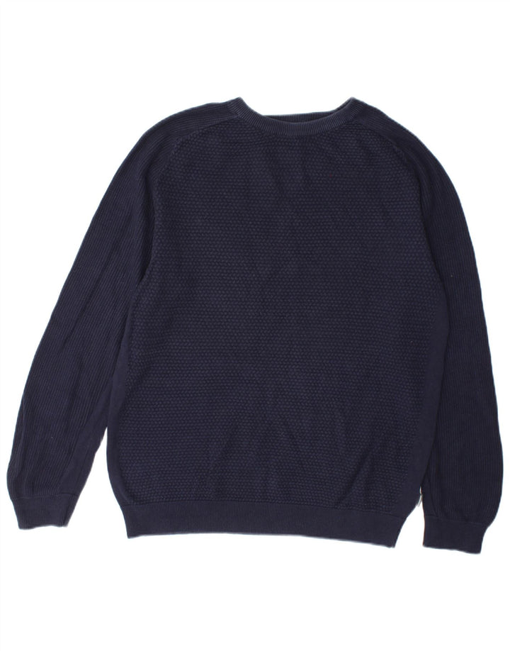 Jersey Jack & Jones Hombre con cuello redondo y cuello redondo de algodón azul marino medio