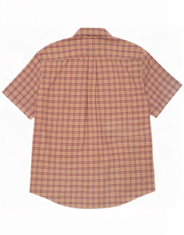 Camisa Tommy Hilfiger de manga corta para hombre de algodón a cuadros beige grande