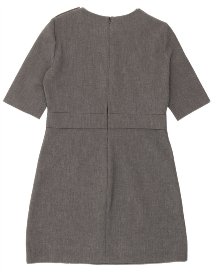 Zara Mujer Vestido Recto UK 42 Gris Medio