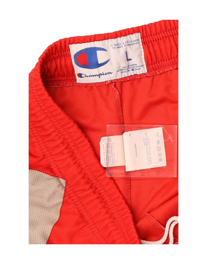 Champion Shorts deportivos con gráficos para hombre Poliéster color block rojo grande