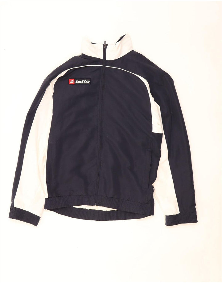 Lotto Hombre Chándal Top Chaqueta Small Azul Marino Colorblock Poliéster