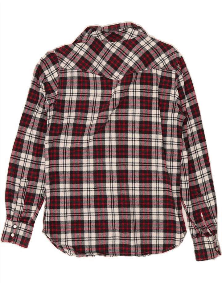 BENETTON Mens Flannel Shirt Small Red Check Cotton Vintage Benetton and Second-Hand Benetton from Messina Hembry 