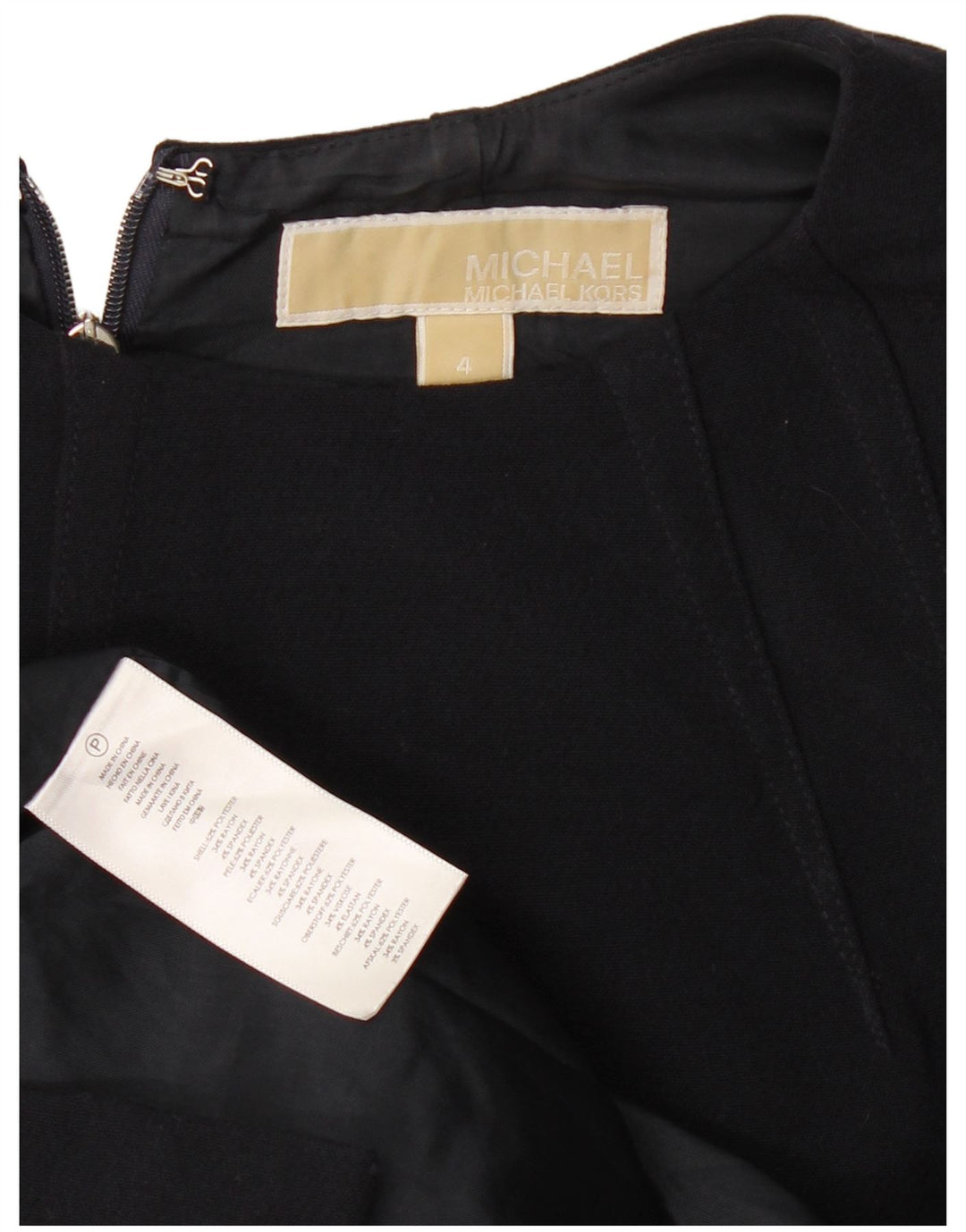 Michael Kors Vestido ajustado sin mangas para mujer US 4 Pequeño Poliéster azul marino