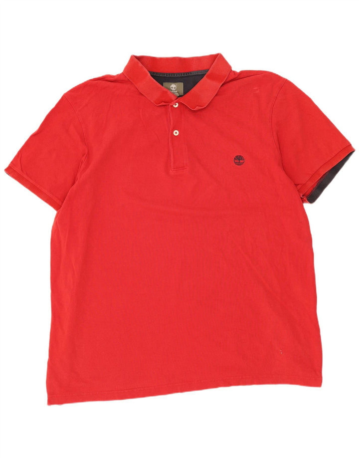 Timberland Polo Earthkeepers de corte regular para hombre, talla 3XL, algodón rojo