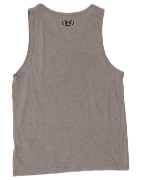 Under Armour Camiseta sin mangas con gráfico de algodón gris medio para hombre