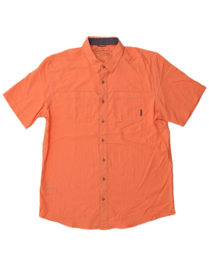 EDDIE BAUER Camisa clásica de manga corta para hombre, talla grande, color naranja