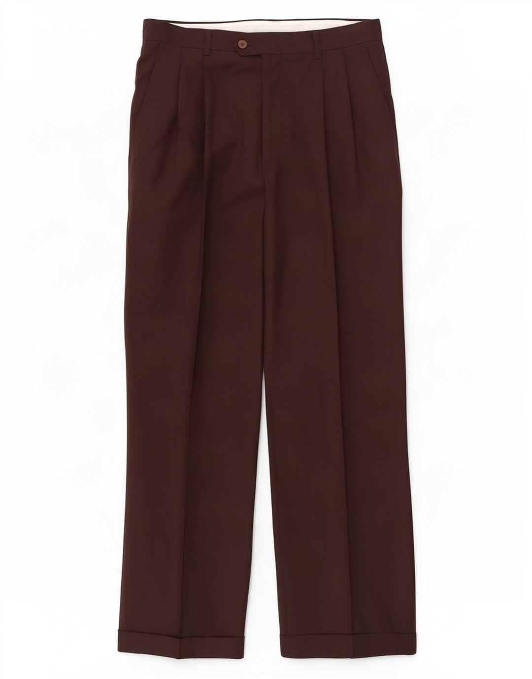 Pierre Cardin Pantalón de traje con pinzas para hombre W34 L29 Lana marrón