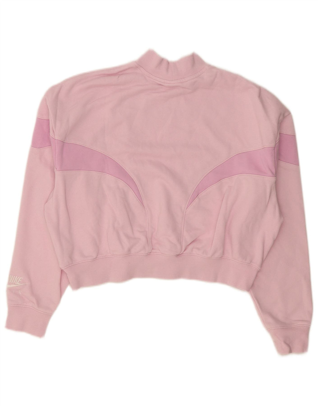 Nike - Sudadera corta con gráfico extragrande para mujer, talla 40, color rosa mediano