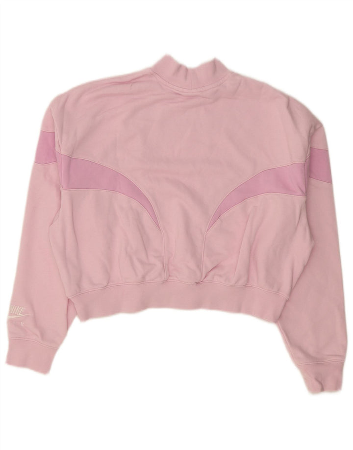 Nike - Sudadera corta con gráfico extragrande para mujer, talla 40, color rosa mediano