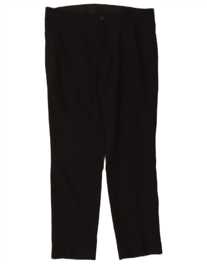 Marks & Spencer Pantalón chino recto para hombre W34 L29 Poliéster negro