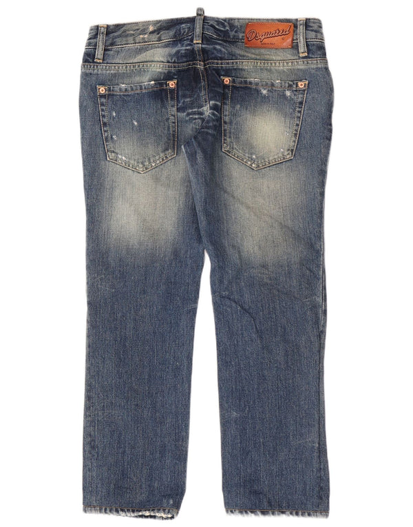 Vaqueros rectos desgastados para mujer Dsquared IT 44 Medium W30 L27 Algodón azul