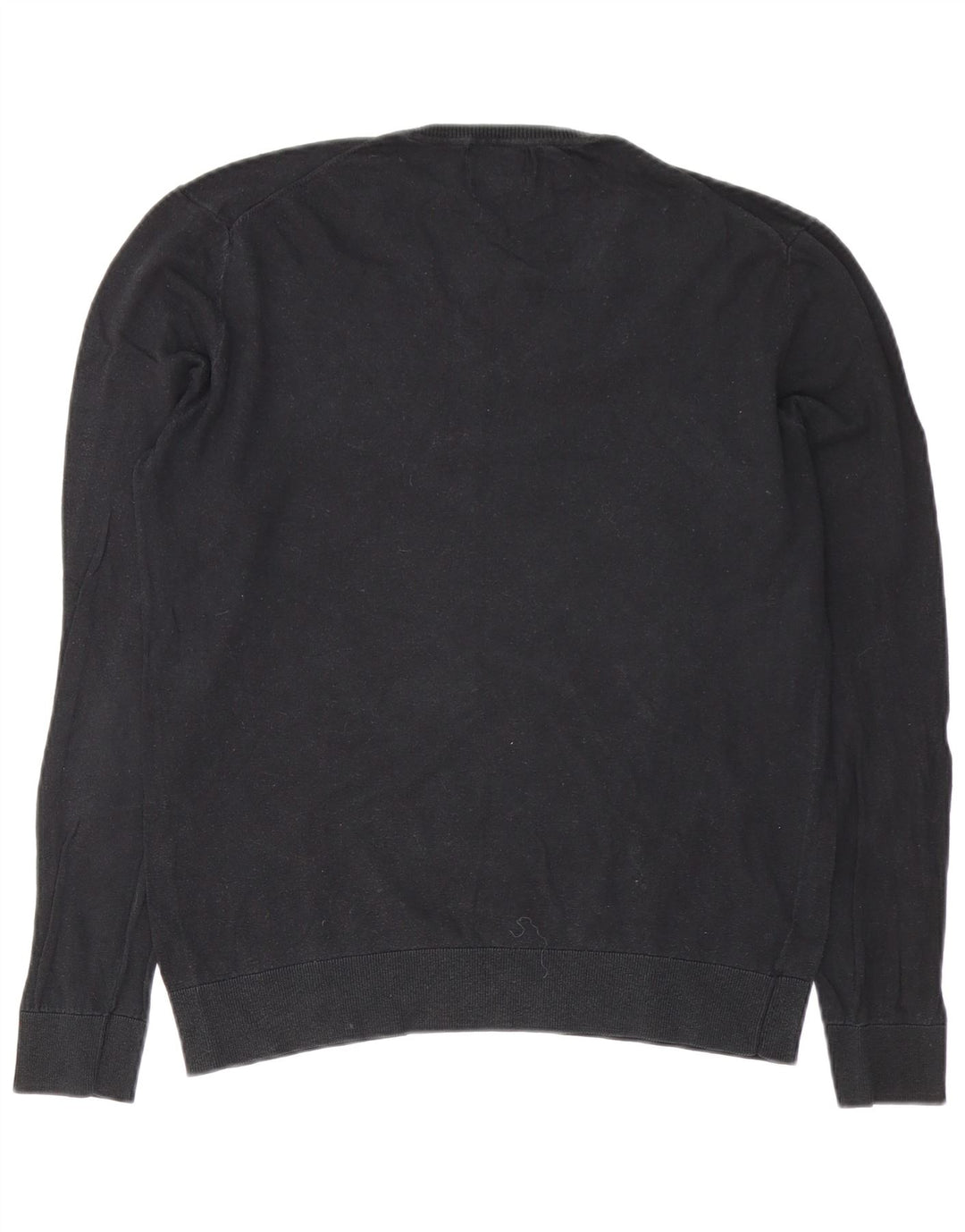 Zara Hombre Jersey Con Cuello En V Jersey Grande Algodón Negro