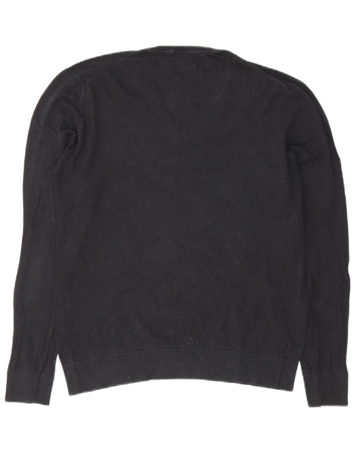 Zara Hombre Jersey Con Cuello En V Jersey Grande Algodón Negro