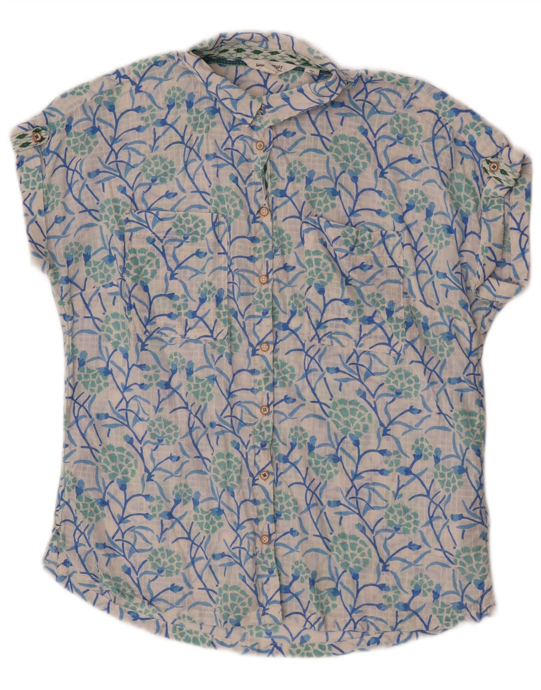 Camisa de manga corta para mujer de White Stuff, talla mediana, de algodón floral
