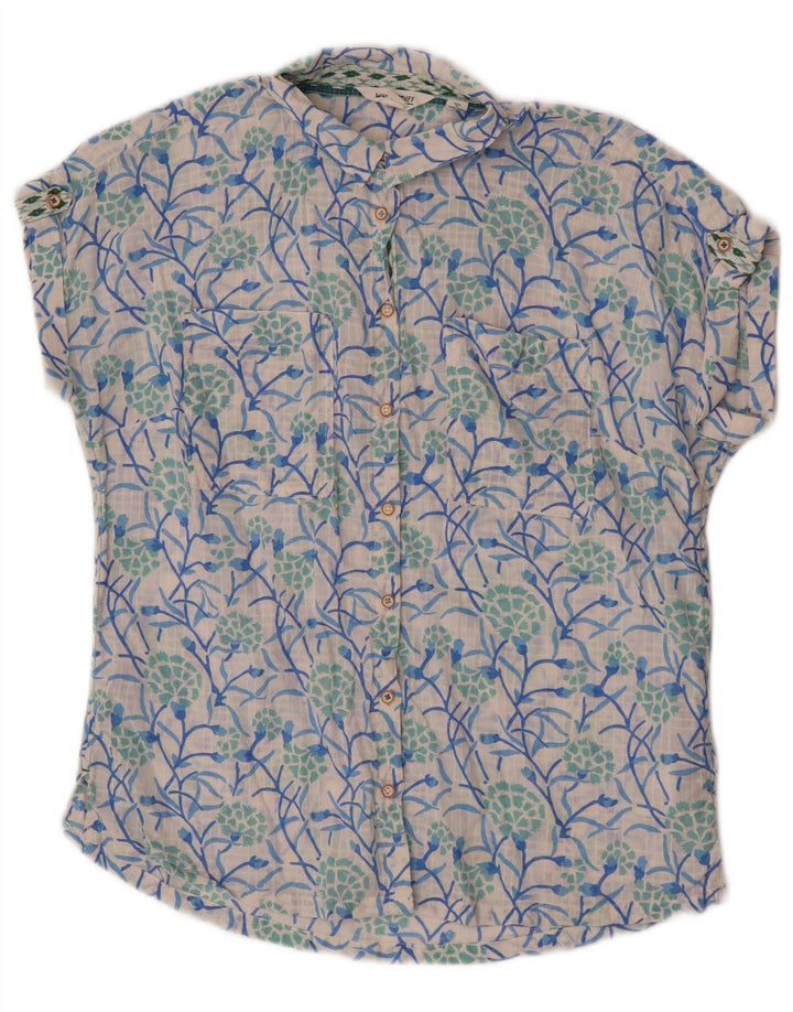 Camisa de manga corta para mujer de White Stuff, talla mediana, de algodón floral
