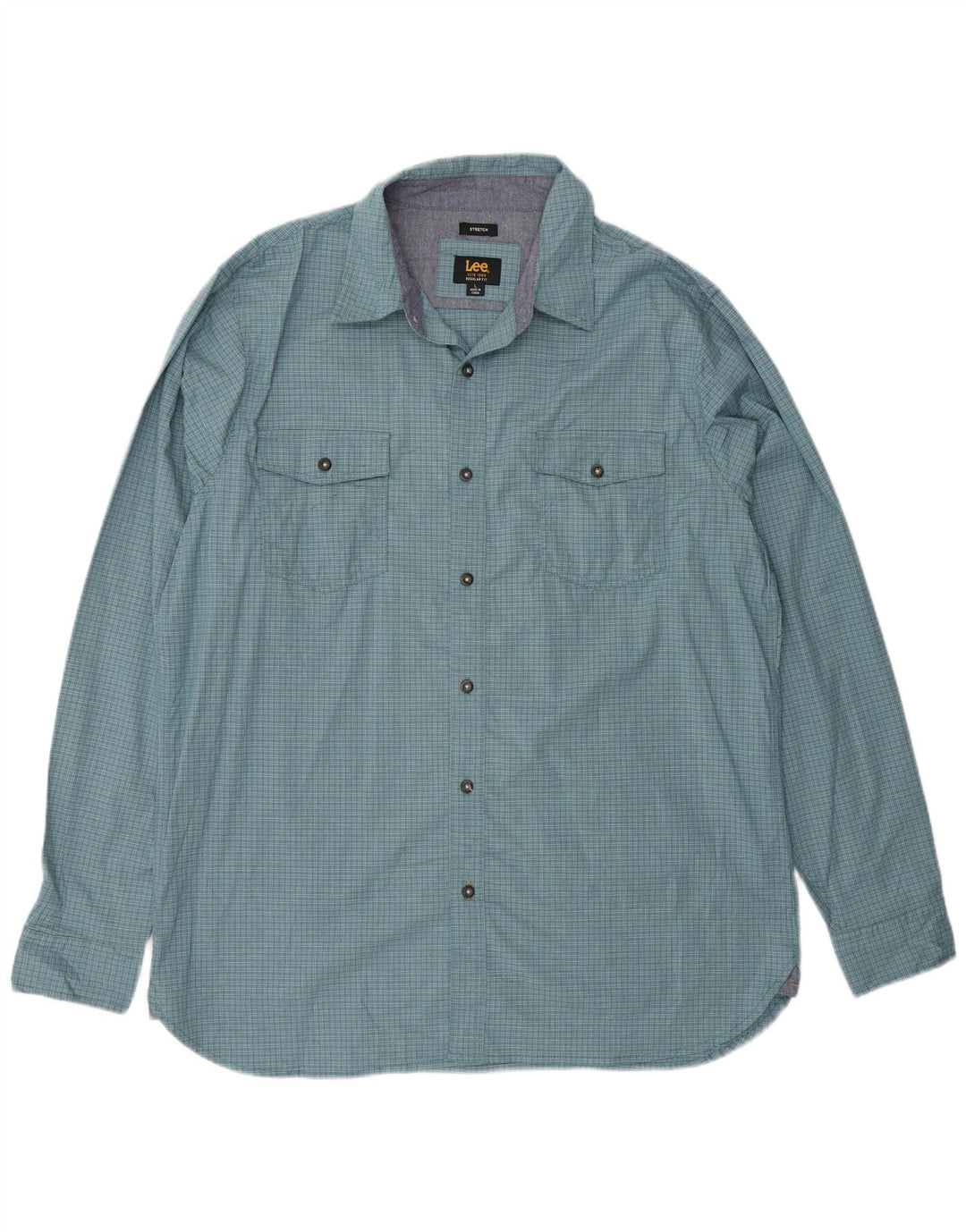 Camisa De Corte Regular De Algodón Con Cuadros Azules Grandes De Lee Hombre