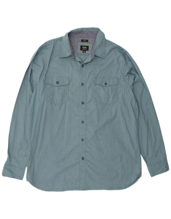 Camisa De Corte Regular De Algodón Con Cuadros Azules Grandes De Lee Hombre