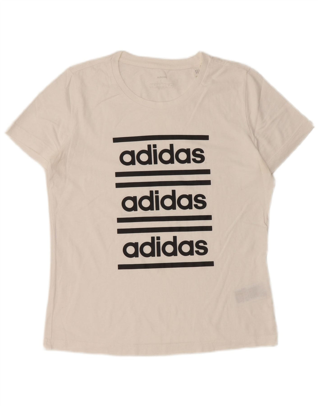ADIDAS Camiseta gráfica para mujer Top UK 16/18 Grande Algodón blanco