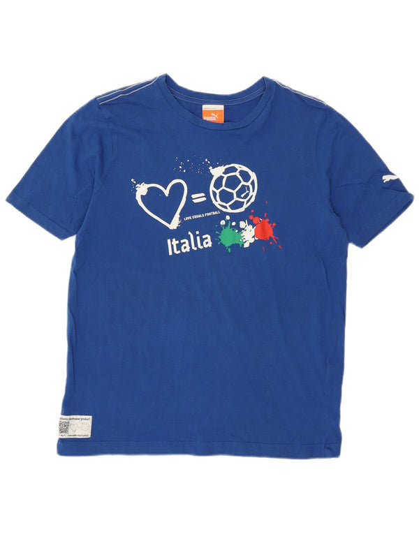 PUMA Camiseta gráfica Italia para niños 13-14 años Azul Algodón