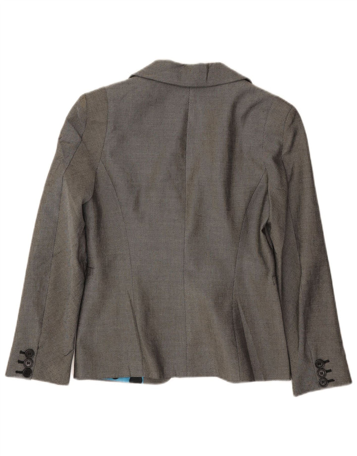 Adele Fado Chaqueta Blazer De 1 Botón Para Mujer IT 44 Lana Gris Medio