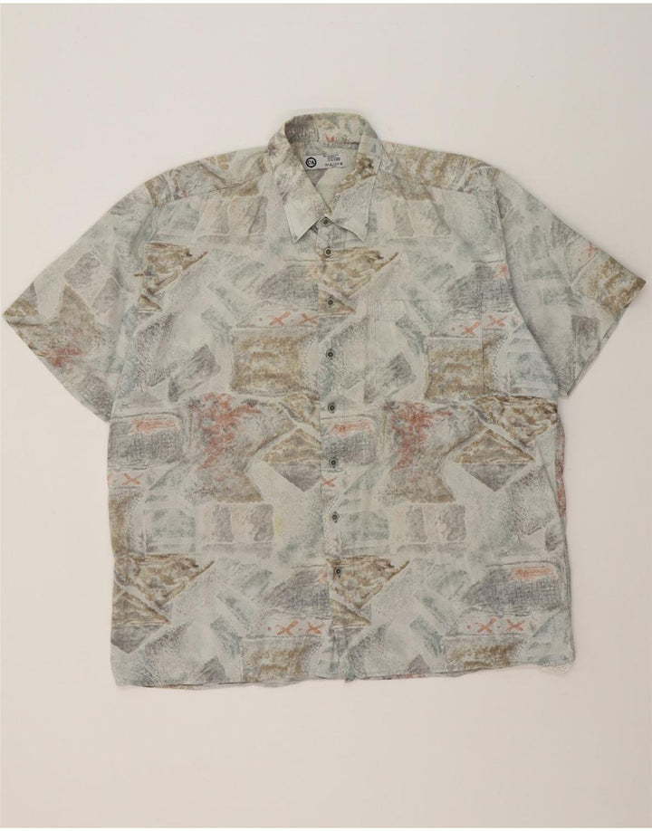 C&A Mens Short Sleeve Shirt Size 43/44 XL Grey Patchwork Cotton Vintage C&A and Second-Hand C&A from Messina Hembry 