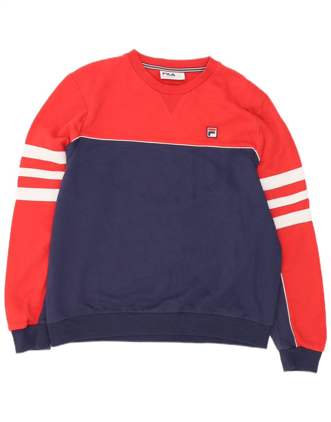 Fila Hombre Sudadera Jumper XL Rojo Colorblock Algodón