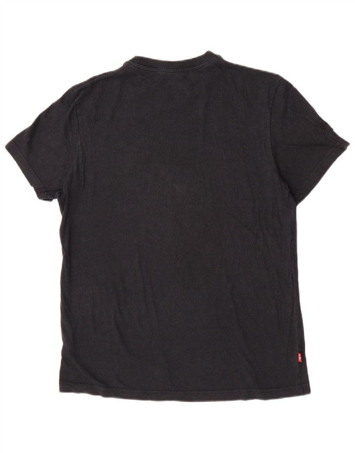 Levi's Camiseta gráfica para hombre Top Medium Black Cotton