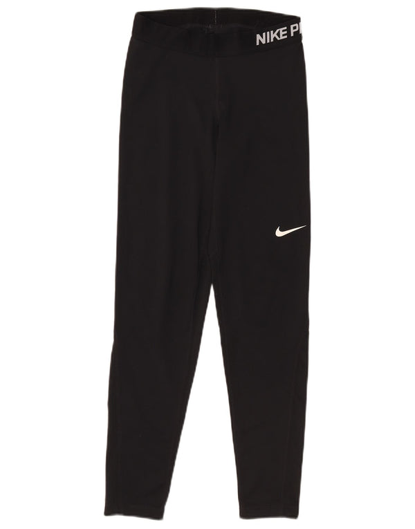 Nike Leggings gráficos Dri Fit para mujer UK 12 Mediano Negro Poliéster