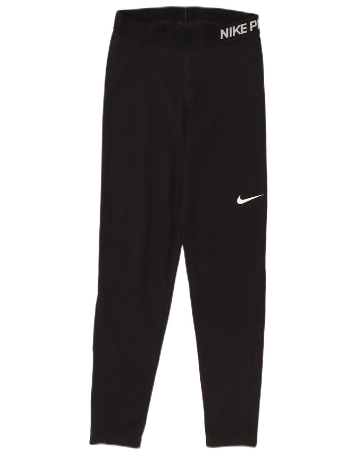 Nike Leggings gráficos Dri Fit para mujer UK 12 Mediano Negro Poliéster