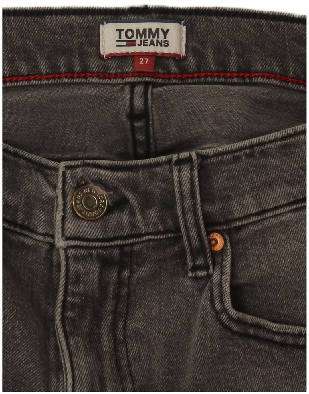 Tommy Hilfiger Shorts De Mezclilla Mujer W27 Pequeño Algodón Gris