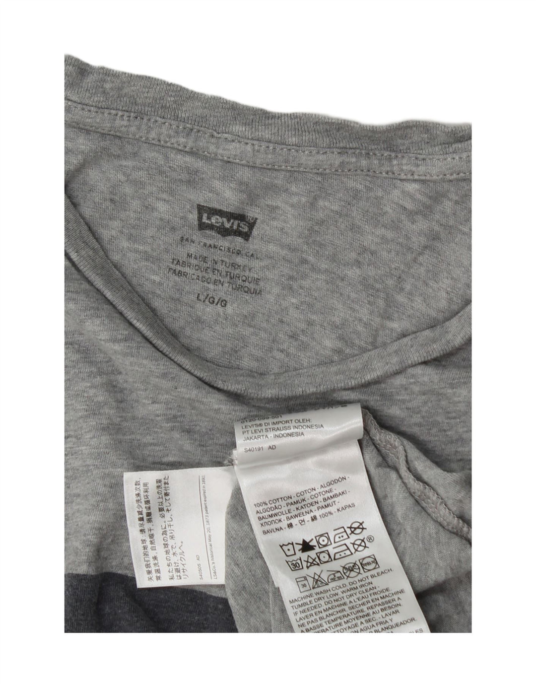 Levi's Camiseta gráfica para hombre Top grande de algodón moteado gris