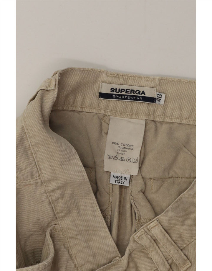 SUPERGA Pantalones cortos cargo para hombre IT 48 Medium W32 Algodón beige