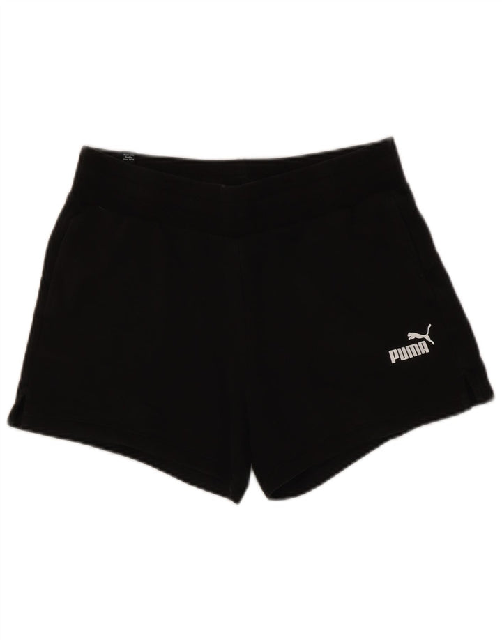 Puma - Pantalones cortos deportivos para mujer, talla 40, algodón negro mediano