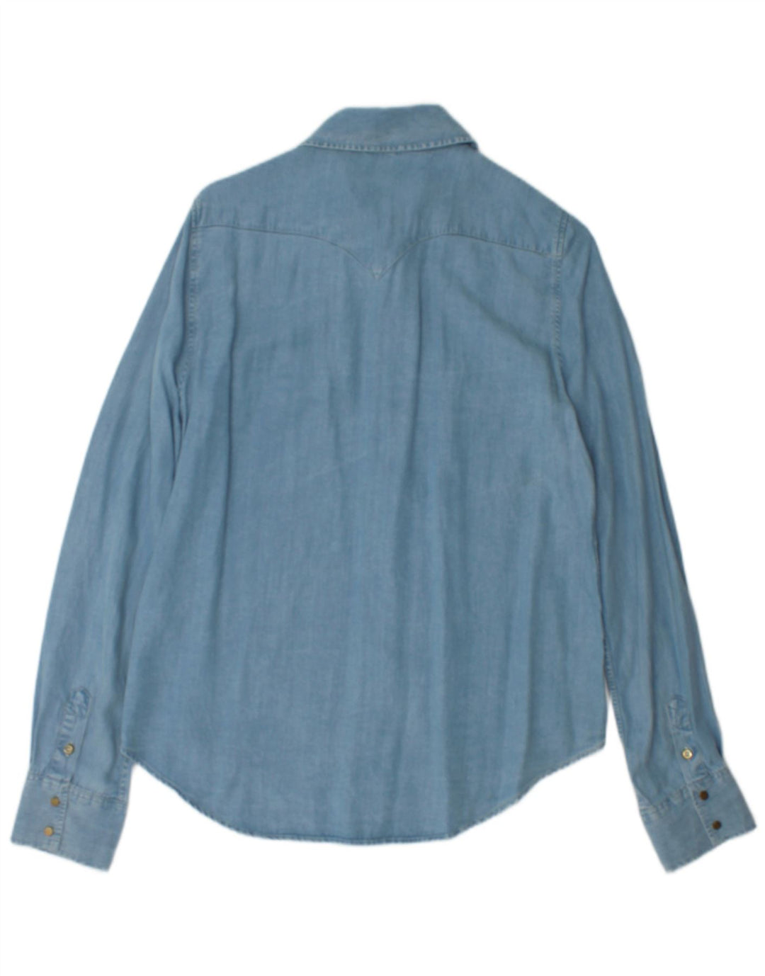 Zara Mujer Camisa Vaquera Reino Unido 46 Grande Azul Lyocell