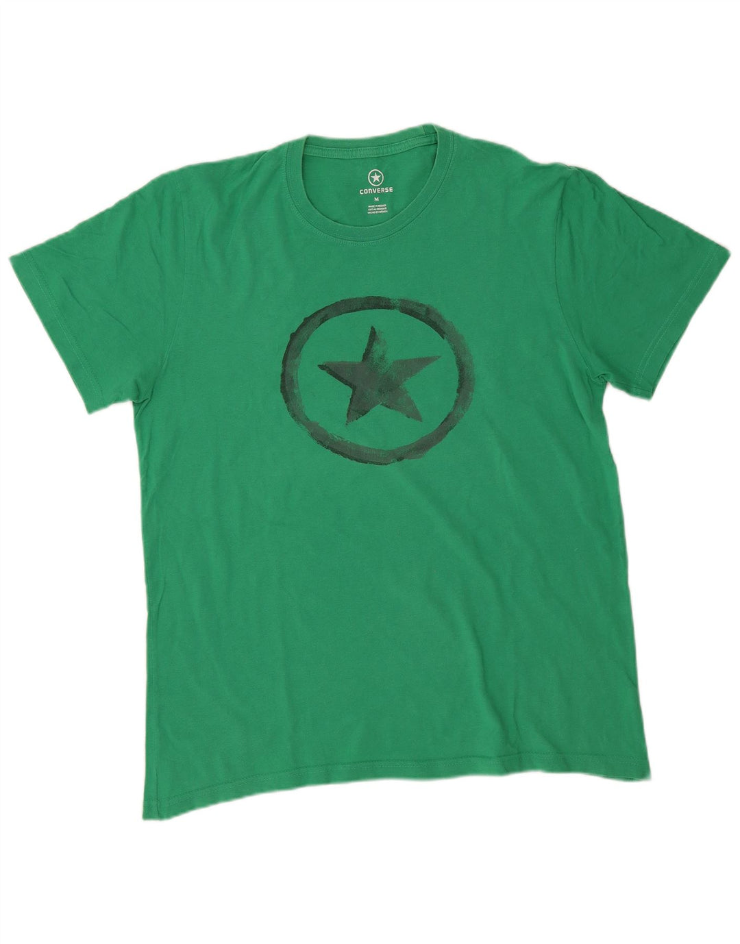 Converse Hombre Camiseta Gráfica Top Algodón Verde Medio