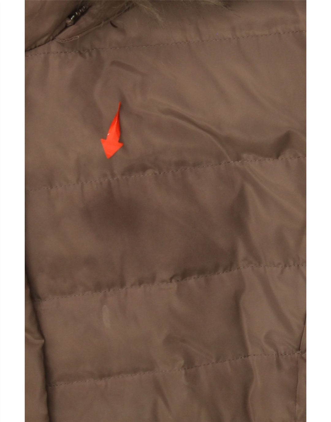 ARMANI JEANS Chaqueta acolchada con capucha para mujer IT 40 Small Marrón Poliéster