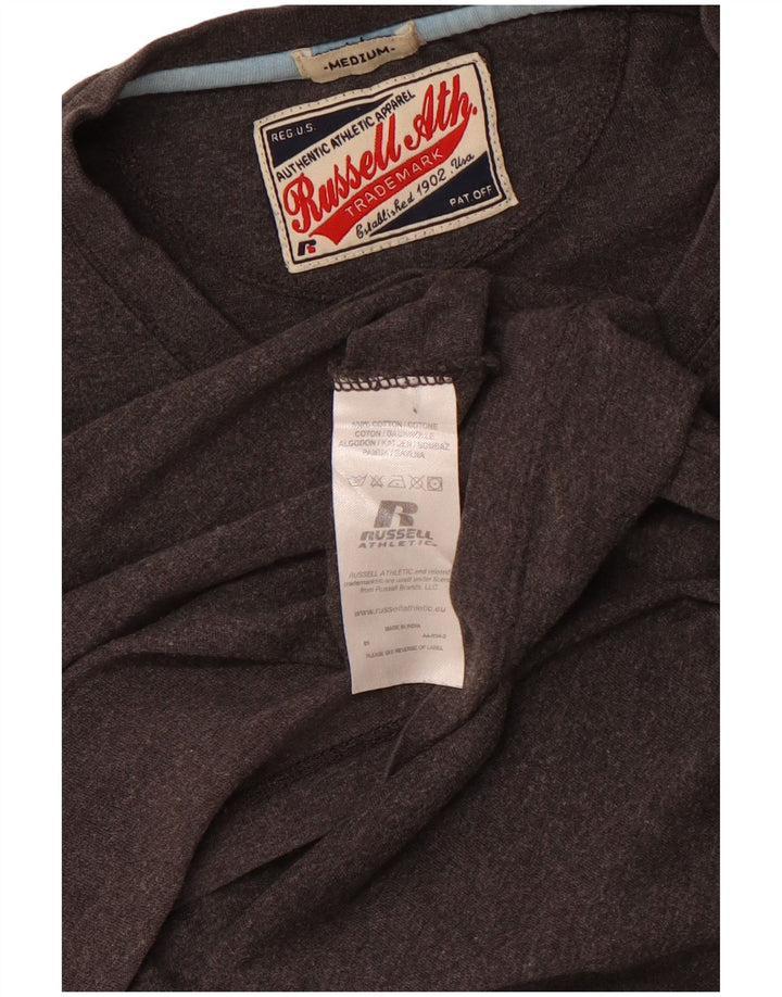 RUSSELL ATHLETIC Camiseta gráfica para hombre Top Algodón gris medio