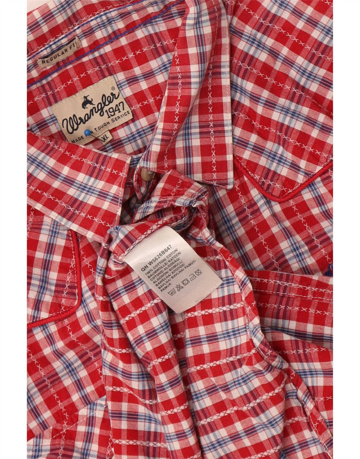 Wrangler Camisa Regular Fit Hombre XL Algodón A Cuadros Rojos