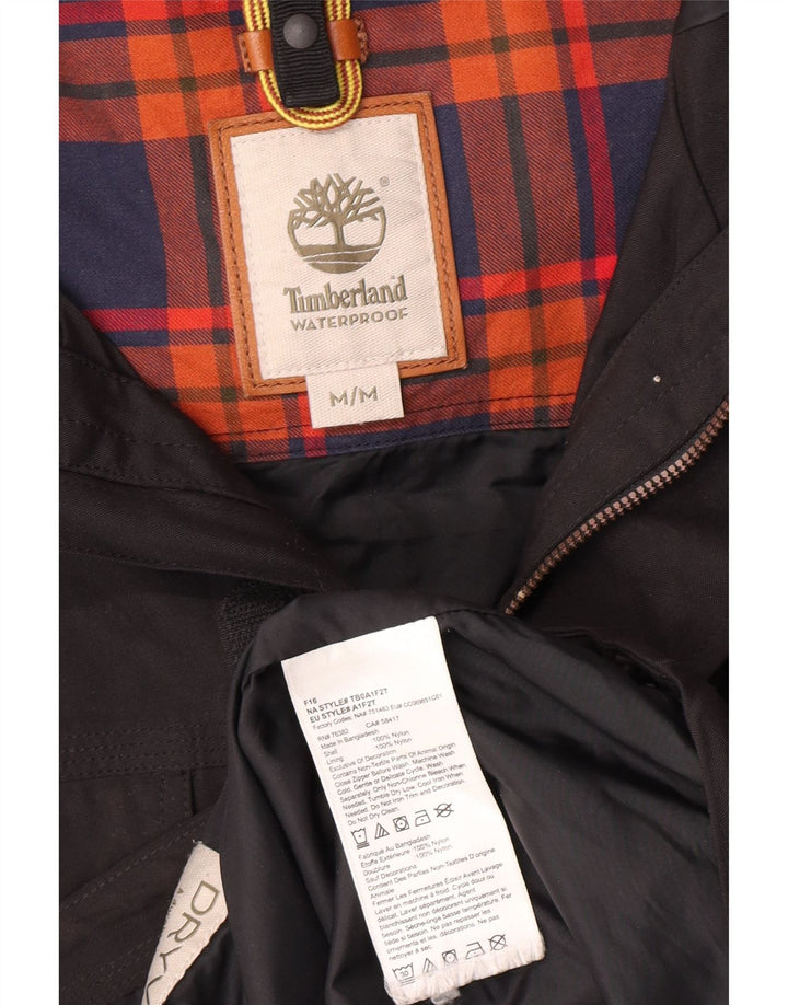 Timberland Chaqueta cortavientos con capucha para hombre UK 38 Medium Black Nylon