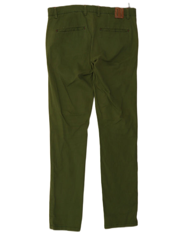 Zara Mens Slim Fit Chino Pantalones EU 40 Medium W34 L34 Verde