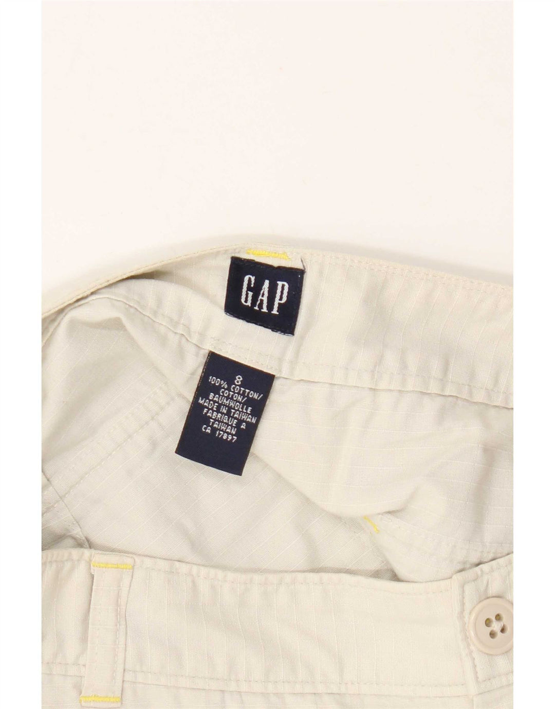 Gap Pantalones cortos chinos para mujer US 8 Medium W28 Beige Check Cotton