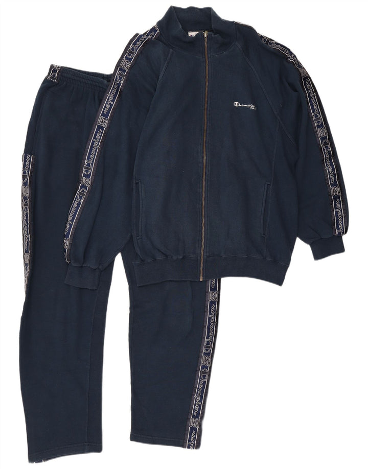 Champion Chándal completo con gráfico para hombre, tamaño grande, algodón azul marino