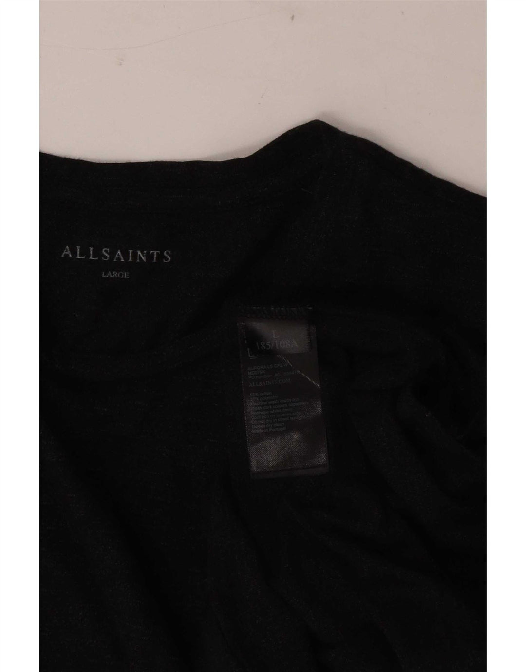 All Saints Camiseta para hombre de manga larga de algodón gris grande