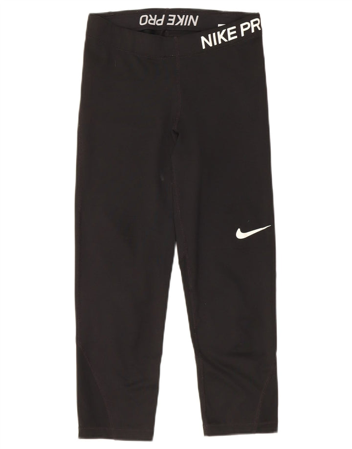 Nike Capri Graphic Leggings para mujer, talla 8, pequeño, poliéster negro
